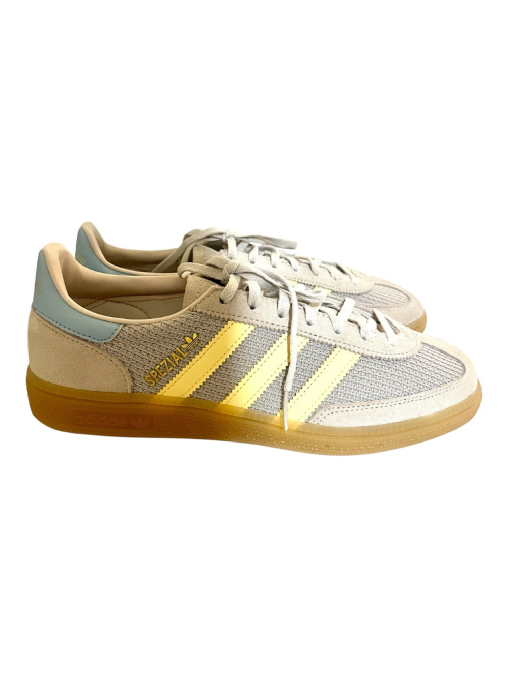 adidas Handball Spezial in "Footwear Gray / Powder Yellow" Women Sneakers Size 7 - Picture 2 of 9